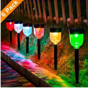 New 6 Solar Pathway Lights Color Changing